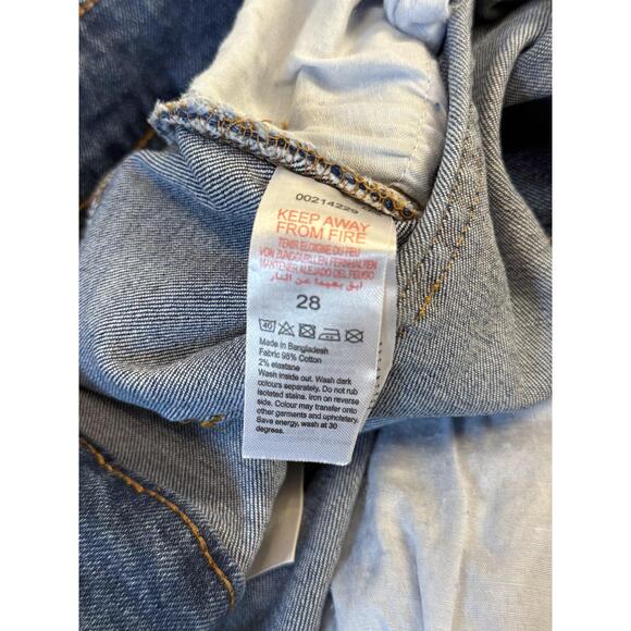 NWT EVANS Unisex Blue Denim Back Pockets Belt Loops Crop Pants 28 - Picture 7 of 10